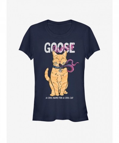 Marvel Captain Marvel Flerken Goose Girls Cotton T-Shirt - Blue