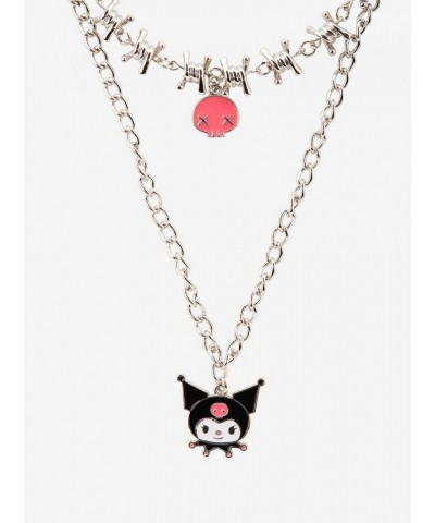 Kuromi Devilish Skull Barbed Wire Necklace Set for Women