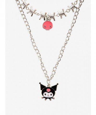 Kuromi Devilish Skull Barbed Wire Necklace Set for Women