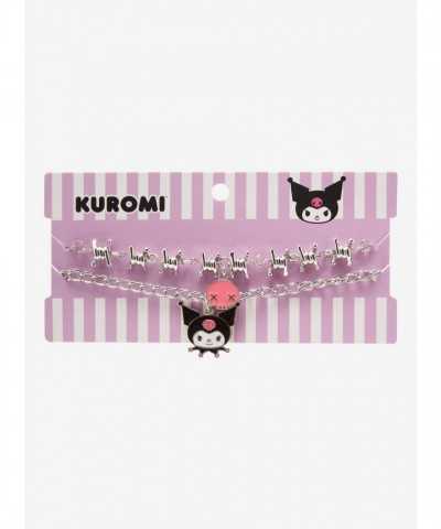 Kuromi Devilish Skull Barbed Wire Necklace Set for Women