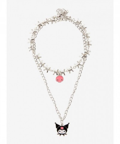 Kuromi Devilish Skull Barbed Wire Necklace Set for Women