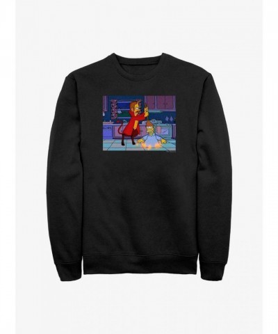 Name: Black Hell Crew Sweatshirt Featuring Homer Simpson - Men's Size