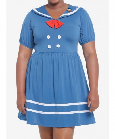Her Universe Plus Size Sailor Dress with Donald Duck Embroidery