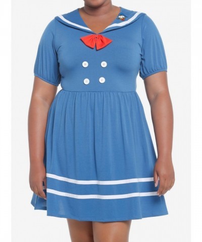 Her Universe Plus Size Sailor Dress with Donald Duck Embroidery