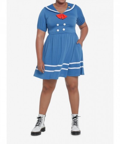 Her Universe Plus Size Sailor Dress with Donald Duck Embroidery