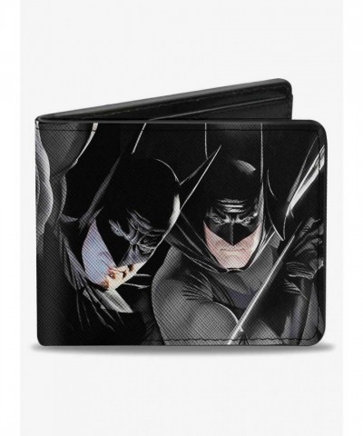 DC Comics Batman Men's Premium Vegan Leather Bifold Wallet with Vivid Action Poses