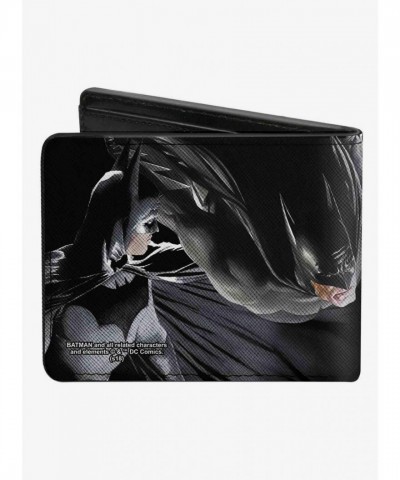 DC Comics Batman Men's Premium Vegan Leather Bifold Wallet with Vivid Action Poses