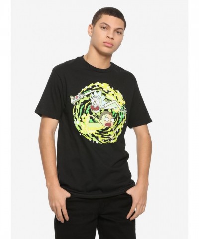 Rick and Morty Portal Adventure Cotton T-Shirt for Men