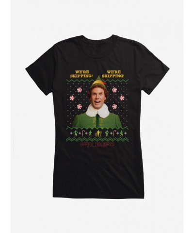 Elf Skipping Girls T-Shirt - Junior Sizes