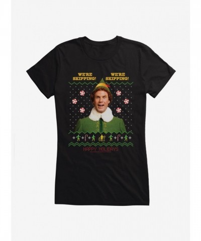 Elf Skipping Girls T-Shirt - Junior Sizes