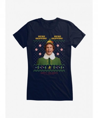Elf Skipping Girls T-Shirt - Junior Sizes