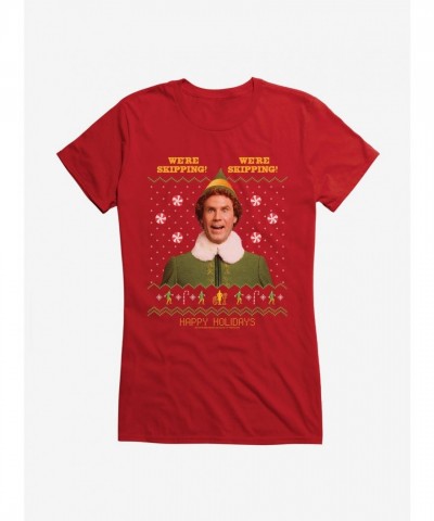 Elf Skipping Girls T-Shirt - Junior Sizes