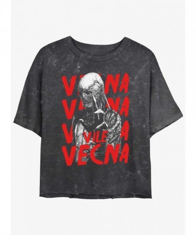 Stranger Things Vecna Mineral Wash Crop T-Shirt for Girls - Multi Colors