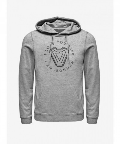 Marvel's Iron Man Heart Men's Grey Hoodie
