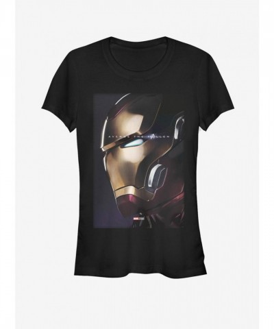 Marvel Endgame Iron Man Girls T-Shirt - Black Junior Size