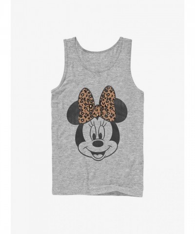 Disney Minnie Mouse Modern Design Leopard Print Tank Top - Grey for Women