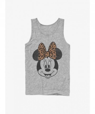 Disney Minnie Mouse Modern Design Leopard Print Tank Top - Grey for Women