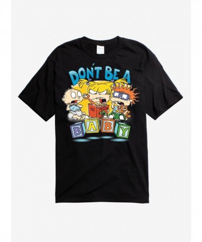Rugrats T-Shirt - Don't Be a Baby Design - Men's Black Cotton Tee
