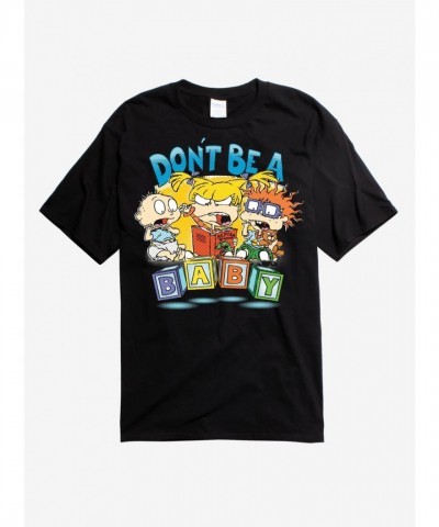 Rugrats T-Shirt - Don't Be a Baby Design - Men's Black Cotton Tee