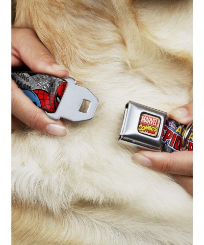 Marvel Stacked Comic Book Spider-Man Action Pose Seatbelt Dog Collar