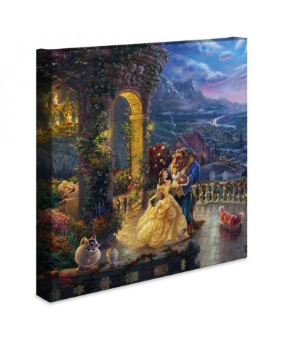 Beauty and the Beast Dancing Under the Moonlight - Thomas Kinkade Studios Gallery Wrapped Canvas