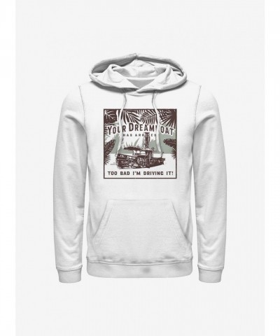 Disney Jungle Cruise Dream Boat White Hoodie for Men