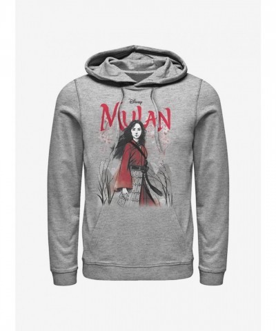 Disney Mulan Inspired Watercolor Hoodie - Grey for Men