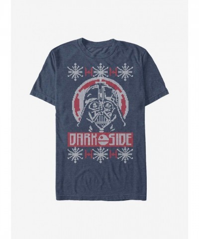 Star Wars Dark Side Comfy Ugly Holiday Tee - Blue Men's
