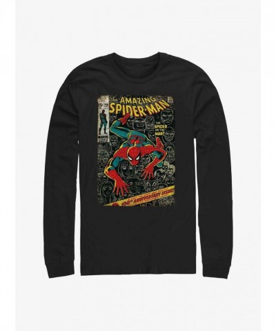 Marvel Spider-Man Spidey Long Sleeve T-Shirt - Men's Black
