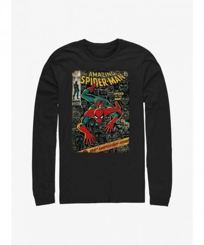 Marvel Spider-Man Spidey Long Sleeve T-Shirt - Men's Black