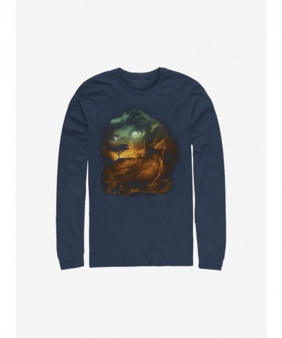 Disney Birth of a King Long-Sleeve T-Shirt - Men's Blue Cotton Tee