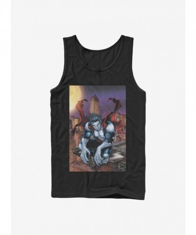 Marvel Morbius Vampire Themed Cotton Tank Top for Men - Black