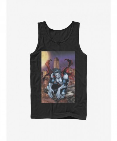Marvel Morbius Vampire Themed Cotton Tank Top for Men - Black