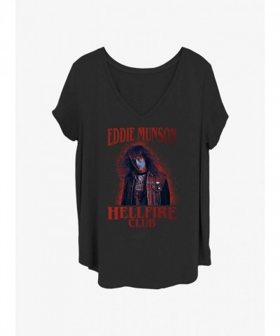 Stranger Things Eddie Munson Plus Size T-Shirt for Girls - Black
