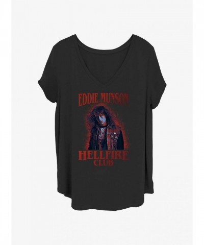 Stranger Things Eddie Munson Plus Size T-Shirt for Girls - Black