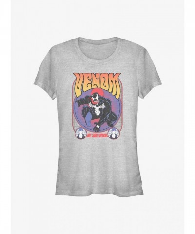 Marvel Venom Flight Grey Girls T-Shirt