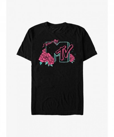 MTV Rose Logo Men's Black T-Shirt