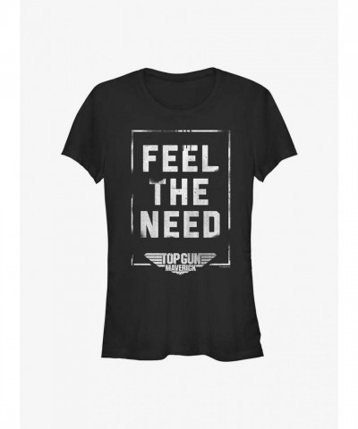 Top Gun Maverick Movie Themed Girls Cotton Tee - Black