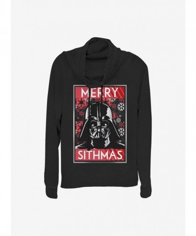 Star Wars Sithmas Darth Vader Cowl Neck Top for Girls - Black