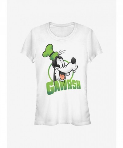 Disney Girls Goofy "Gawrsh" Lightweight Tee - White