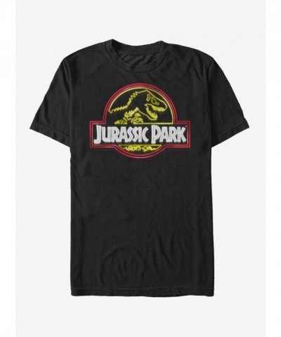 Neon T Rex Logo Unisex T-Shirt - Black