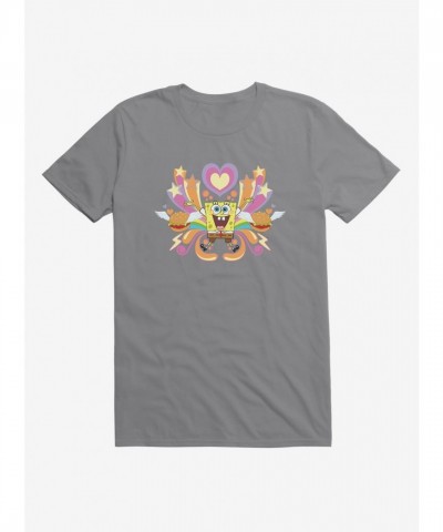 SpongeBob SquarePants Heart, Star and Burger Design Men's T-Shirt