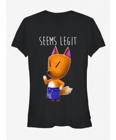 Nintendo Animal Crossing Untrustworthy Redd Fox Black T-Shirt for Girls