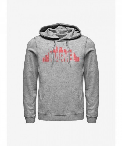 Marvel Grey Skyline Logo Hoodie for Men