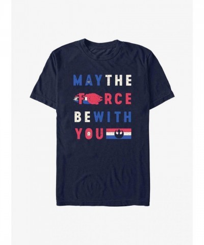 May The Force Be With You Star Wars T-Shirt - Blue Men's