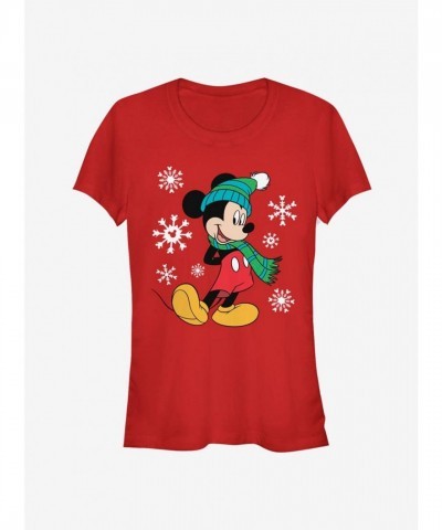 Disney Classic Holiday Mickey Mouse Tee for Girls - Red
