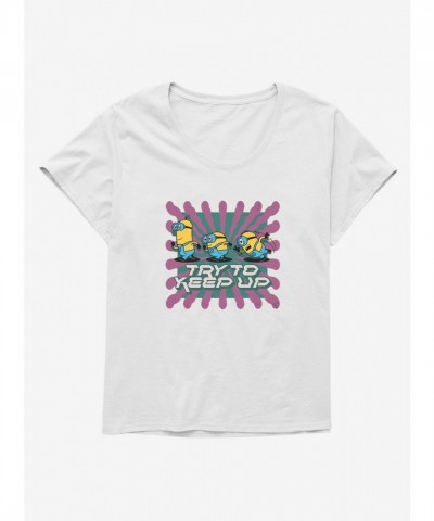 Minions Scoop Neck Tee for Plus Size Girls - White