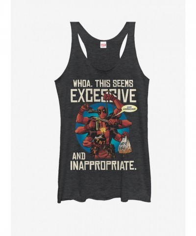 Marvel Deadpool Excessive Destructive Girls Tank Top - Black