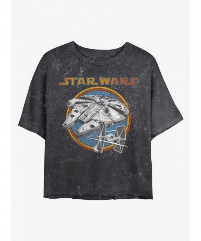 Star Wars Mineral Wash Crop T-Shirt for Girls - Multi Colors