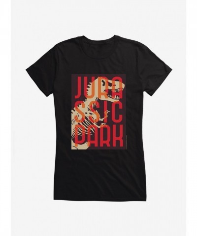 Jurassic Park Girls Stack T-Shirt - Lightweight Cotton